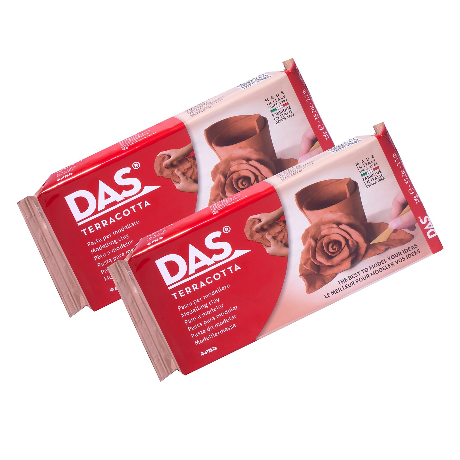 DAS Modeling Clay Air Hardening, Terra Cotta, 2.2lb, 2/Bundle (DASF387600-2)