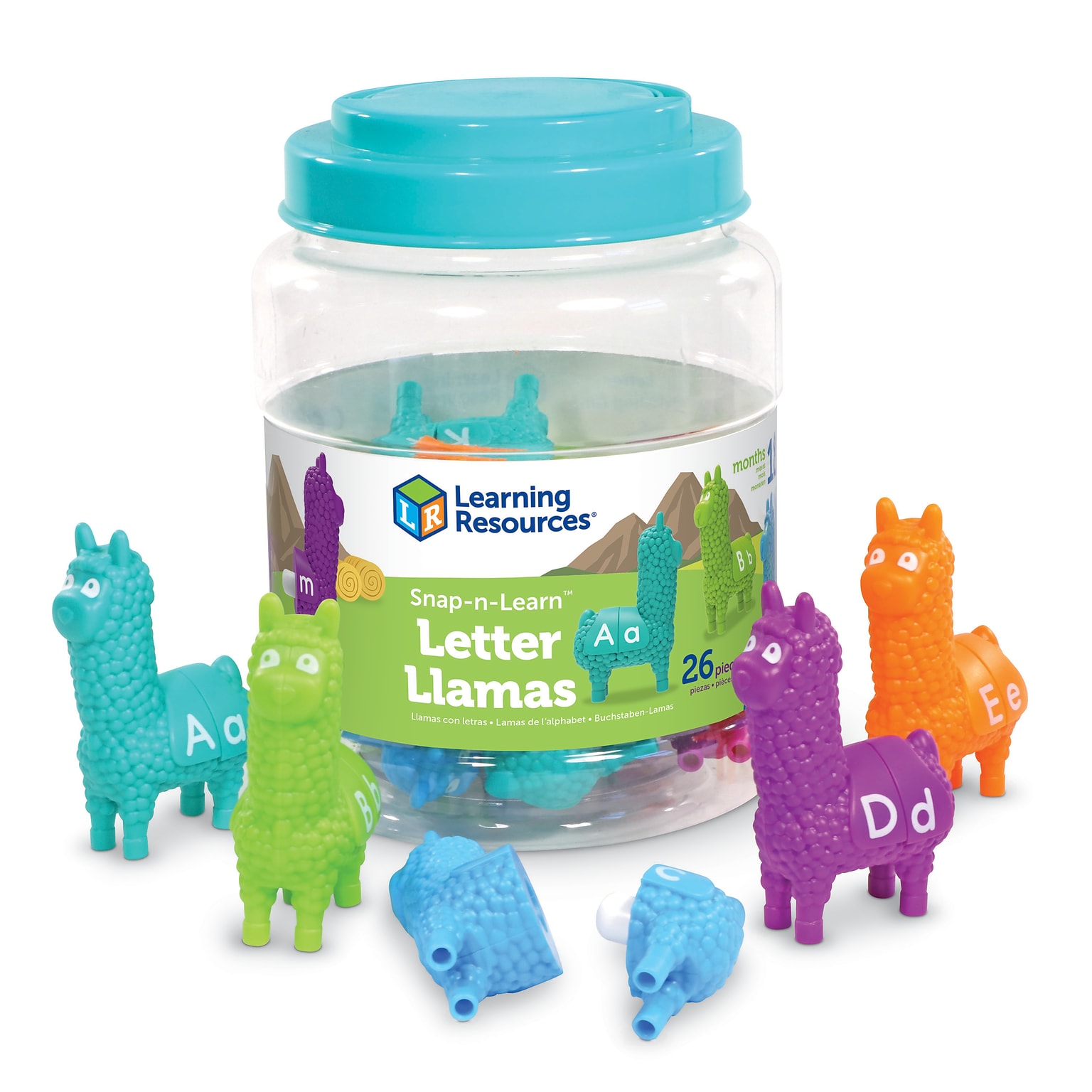Learning Resources Snap-n-Learn Letter Llamas, Assorted Colors (LER6713)