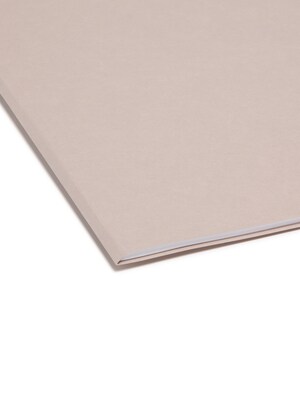 Smead Reinforced File Folder, 3 Tab, Letter Size, Gray, 100/Box (12334)