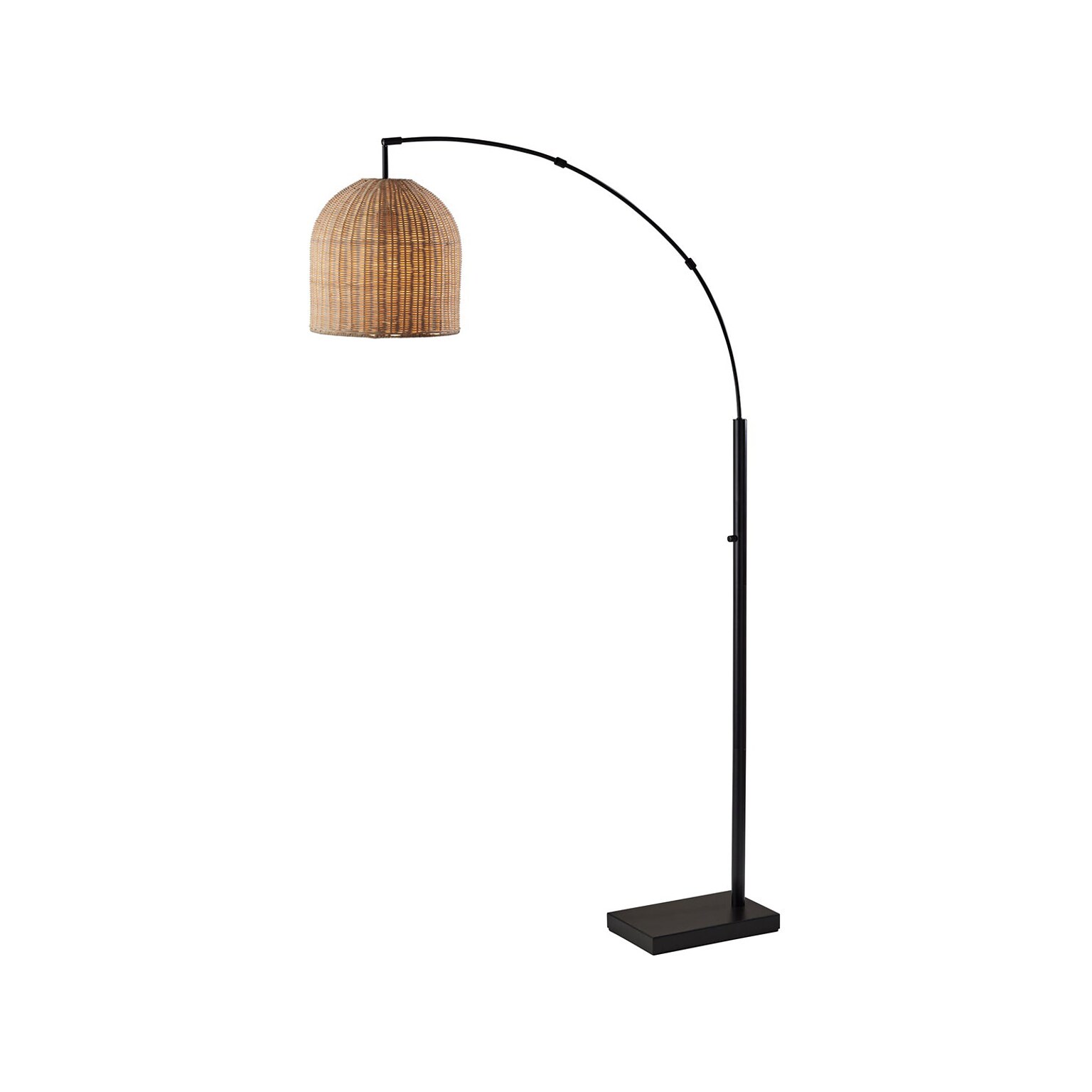 Adesso Bahama 80 Dark Bronze Floor Lamp with Dome Rattan Shade (4333-26)