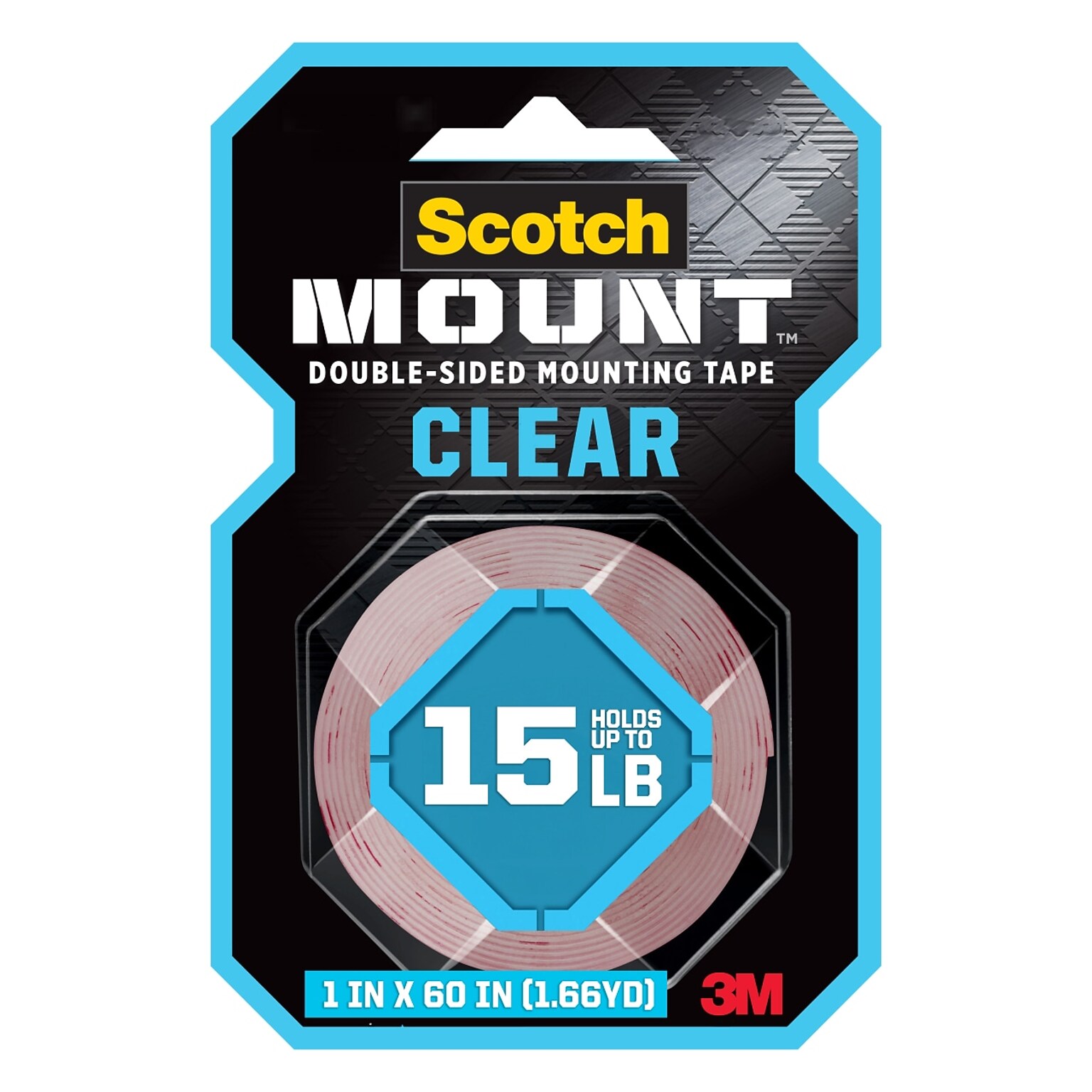 Scotch Indoor Double-Sided Mounting Tape, 1 x 1.66 yds., Clear (410H)