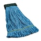 Coastwide Professional™ Looped-End Wet Mop Head, Medium, Recycled Blend, 5 Headband, Blue (CW57751)