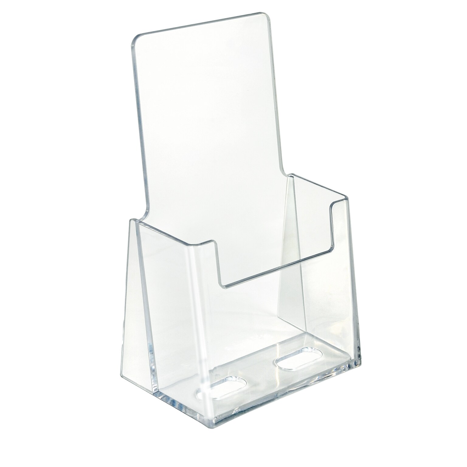 Azar Broshure Holder, 4.125 x 7.25, Vertical Freestanding, Clear Acrylic, 50/Pack (252012-50PK)