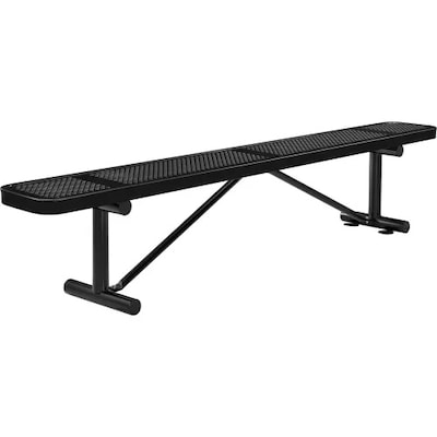 Global Industrial 8 Outdoor Steel Flat Bench, Perforated Metal, Black (262076BK)