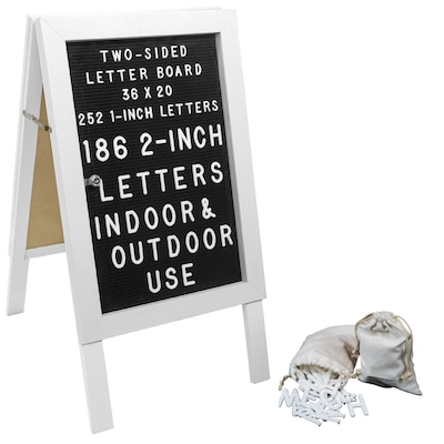 Excello Global Products Sidewalk A-Frame 20 x 27 Poster Holder, White/Black (EGP-HD-0084-WHT)
