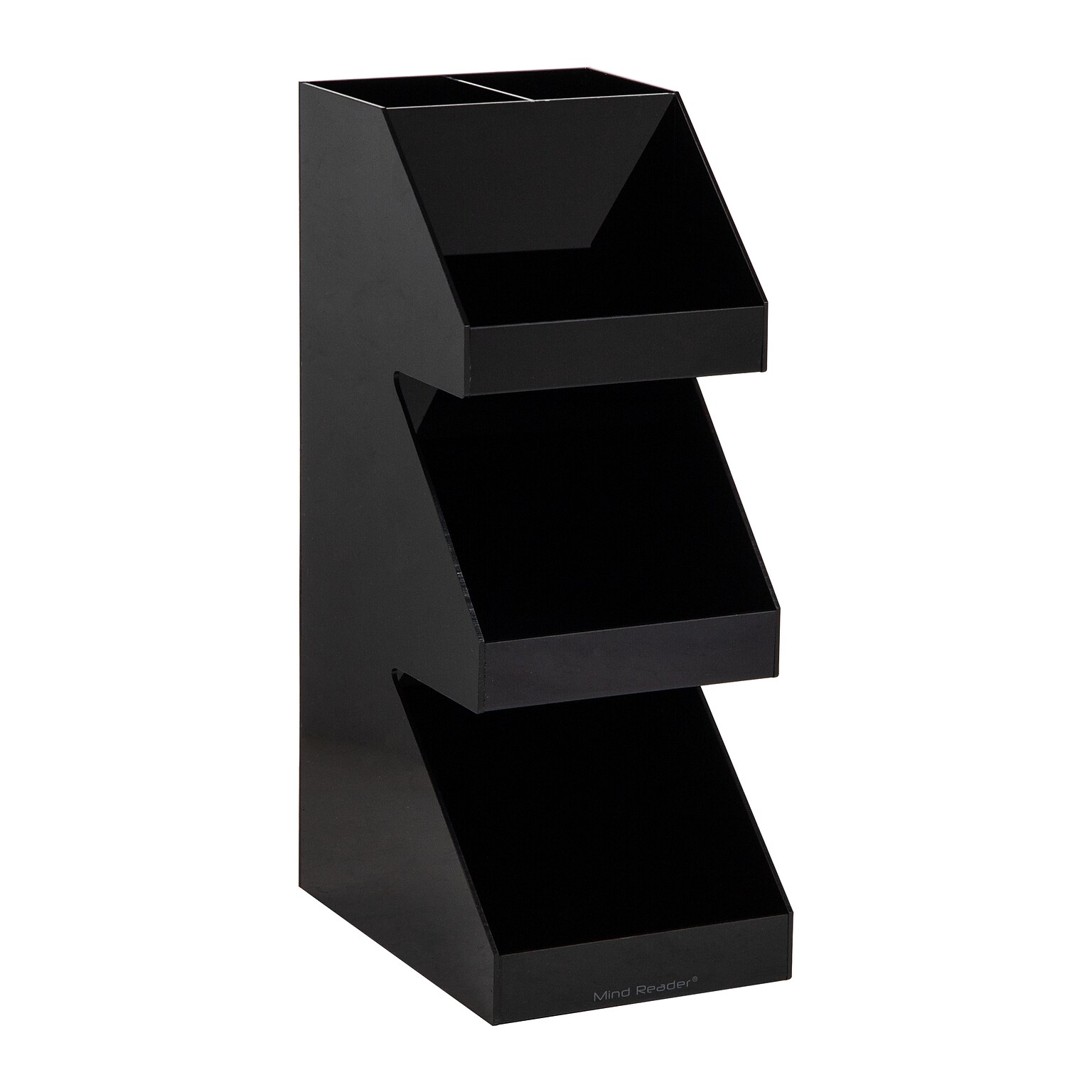 Mind Reader 5-Compartment Coffee, Tea, Utensil and Condiment Countertop Organizer, Black (3TCORG-BLK)