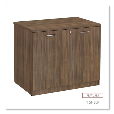 Alera Valencia Series Storage Cabinet, 34.3" x 22.78" x 29.5", Modern Walnut (ALEVA613622WA)