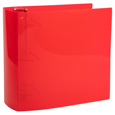 JAM Paper 4" 3-Ring Flexible Poly Binder, Red (PB75245RE)