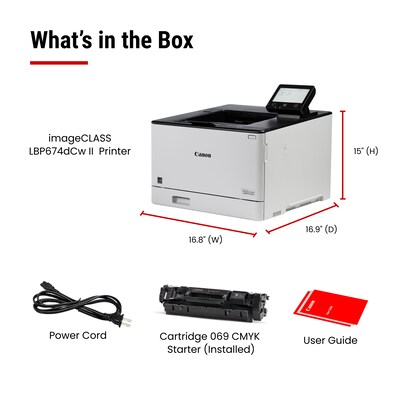 Canon imageCLASS LBP674Cdw II Wireless Color Print-Only Laser Printer, Best for Office (7186C006)