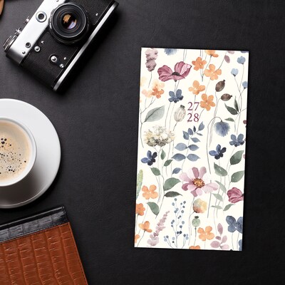 2026-2028 Willow Creek Feminine Floral 3.5" x 6.5" Monthly Pocket/Wallet Calendar, Assorted Colors (66959)