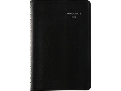 2024 AT-A-GLANCE DayMinder 5 x 8 Daily Appointment Book, Black (SK44-00-24)