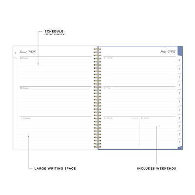 2026-2027 Blue Sky Elenora 8 x 11 Academic Year Weekly & Monthly Planner, Plastic Cover (157564)