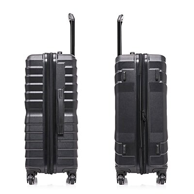 InUSA Aurum 24" Hardside Suitcase, 4-Wheeled Spinner, TSA Checkpoint Friendly, Black (IUAUR00M-BLK)