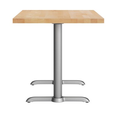 Flash Furniture Bennett Wooden Commercial Indoor Table, 48" x 30", Natural Top/Silver Base (GSF3048NTT0522S)