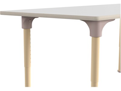 Flash Furniture Bright Beginnings Hercules Trapezoid Table, 47" x 20.75", Height Adjustable, Beech/White (MK-ME088028-GG)