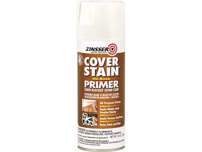 Zinsser Cover Stain Oil-Based Spray Primer, White, 13 Oz., 6/Carton (3608)