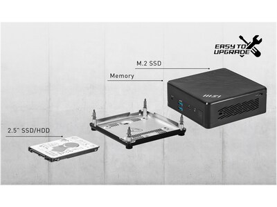 MSI Cubi 5 12M-015BUS Barebone Desktop Computer, Intel Core i5-1235 (CUBI512M015B)