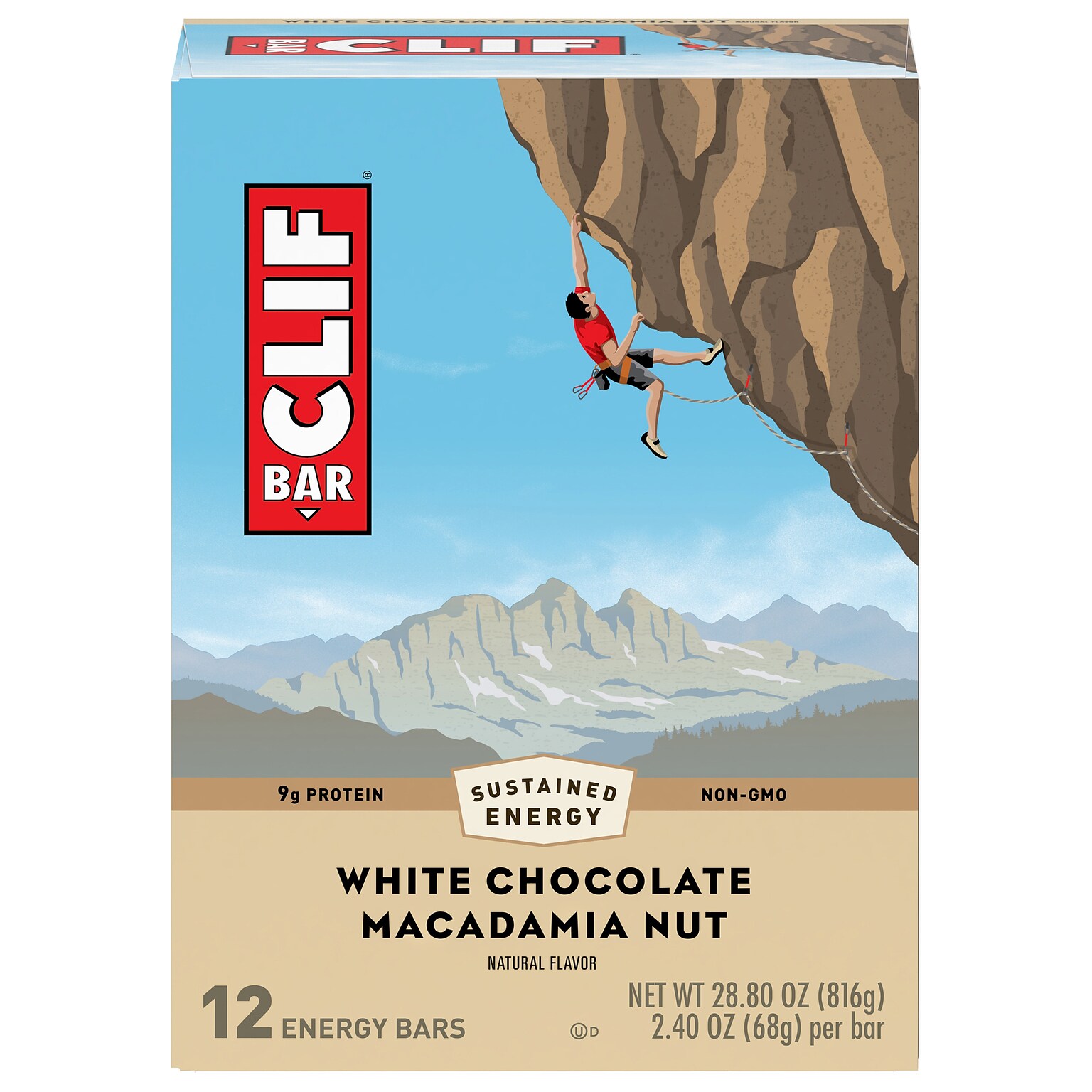 Clif Bar White Chocolate Macadamia Energy Bar, 2.4 oz., 12 Bars/Box (CCC161009)