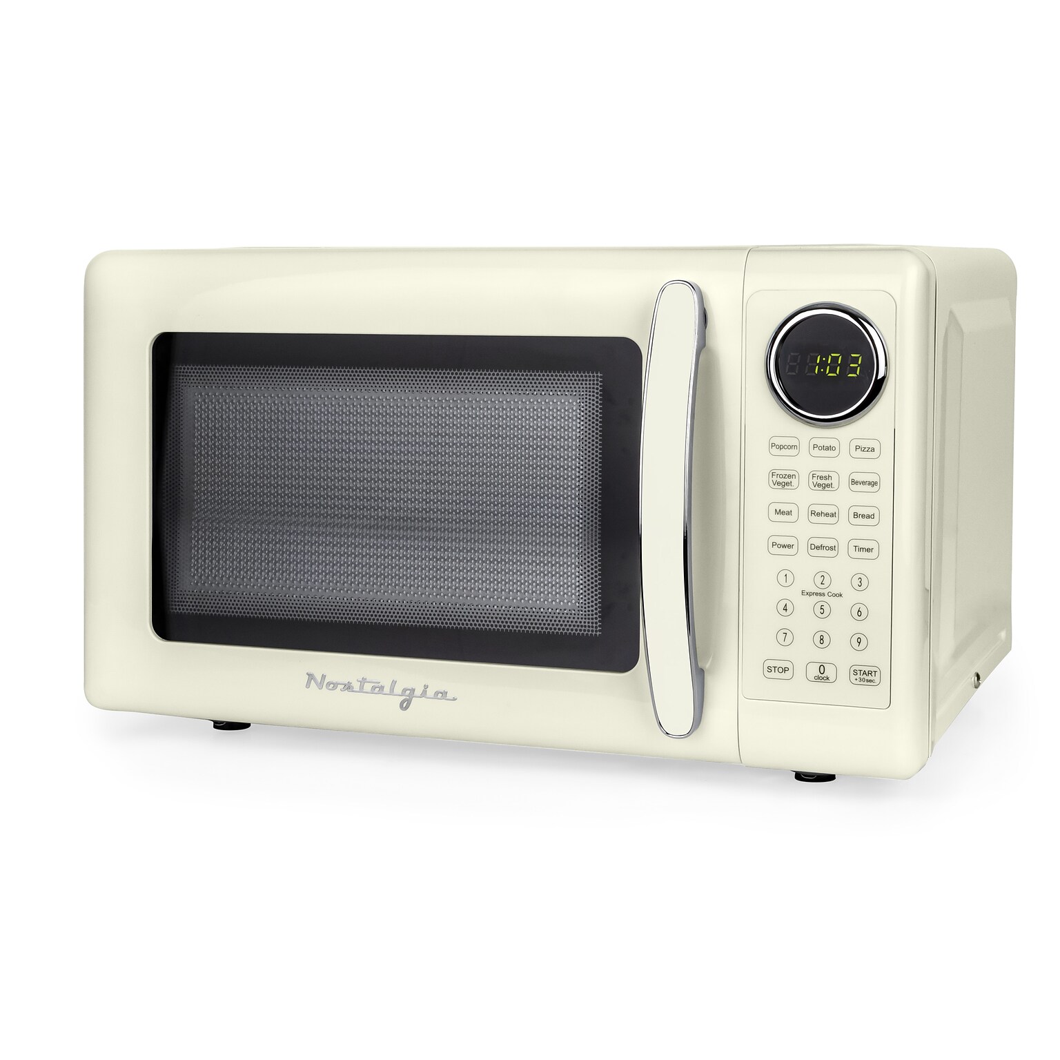 Nostalgia Retro 0.7 cu. ft. Countertop Microwave, Ivory (NRMOPMSW7IVY6A)