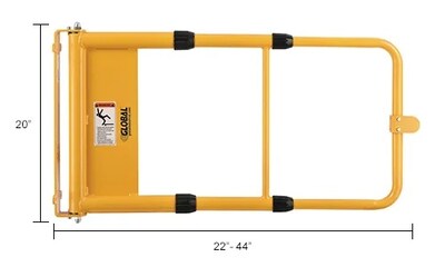Global Industrial Universal Spring-Loaded Safety Swing Gate, 24” - 40”W Opening, Yellow (708360YL)