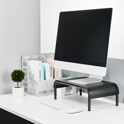 Staples TECH Adjustable Stand, Up to 24" Monitor, Black (29008)