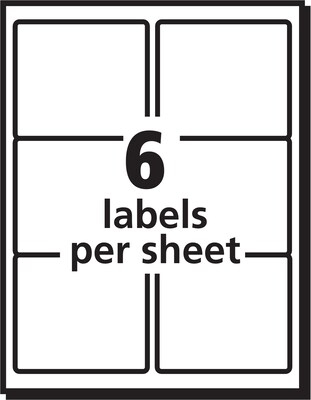 Avery EcoFriendly Laser/Inkjet Shipping Labels, 3-1/3" x 4", White, 6 Labels/Sheet, 100 Sheets/Box (48464)