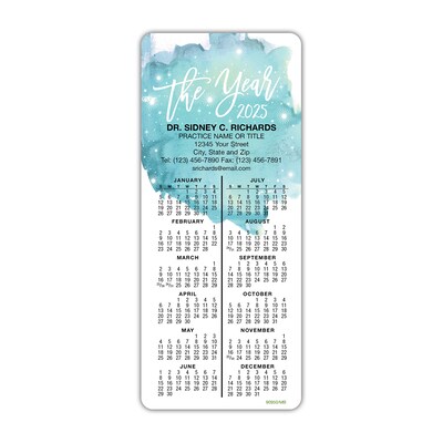 Custom Hanging Calendars with Magnet Backs, 3.625 x 8.5, 12 Pt. Coated Stock, 100/Pack
