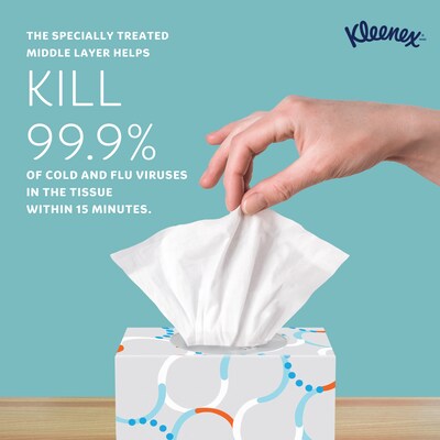 Kleenex Professional Anti-viral Facial Tissue, 3-Ply, White, 55 Sheets/Box, 3 Boxes/Pack, 4 Packs/Case (21286CT)