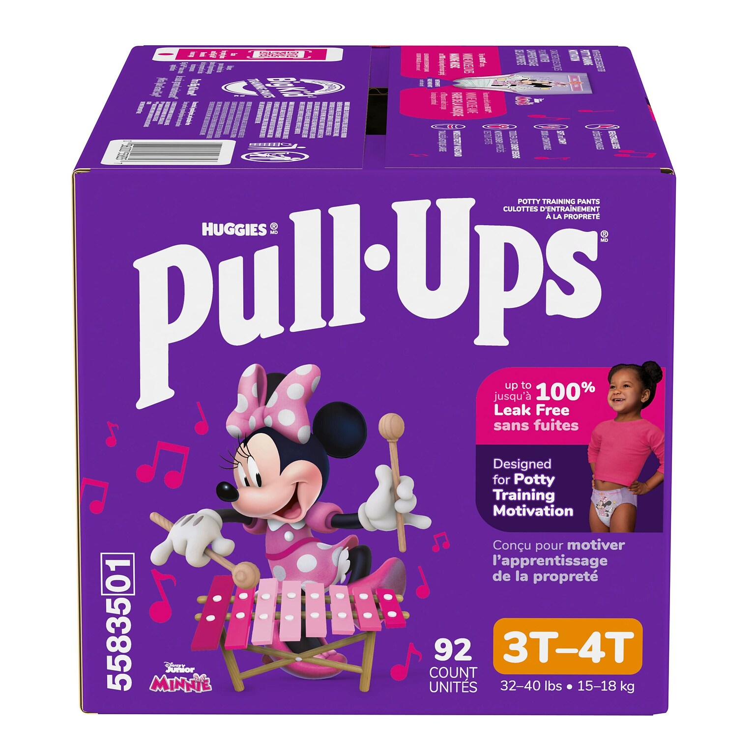 Huggies Pull-Ups Potty Training Pants, Girls 3T-4T, 92/Carton (55835)