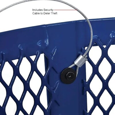 Global Industrial Outdoor Steel Diamond Trash Can w/ Dome Lid, 36 Gallon, Blue (261948BL)