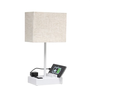 Simple Designs LED Multiuse Table Lamp, White/Beige (LT1110-BGW)