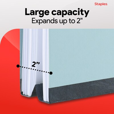 Staples® 60% Recycled Pressboard Classification Folder, 2" Expansion, Letter Size, Light Blue, 25/Box (ST384868/384868)
