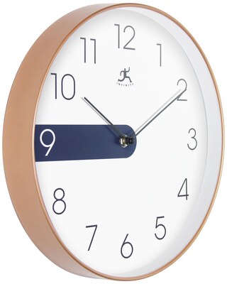 Infinity Instruments Copper Stripe Analog Wall Clock, Plastic Frame, 12 (20288GD-4529A)