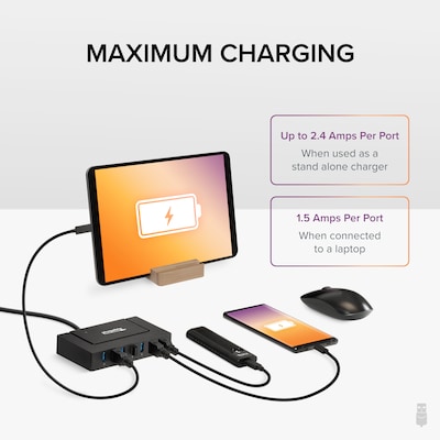 Plugable 7-Port USB-C Charging Hub, Black (USBC-HUB7BC)