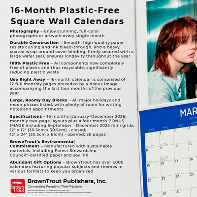 2026 BrownTrout TXT 12" x 12" Monthly Wall Calendar (9798330701506)