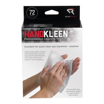 Read Right HANDKLEEN Premoistened Cleaning Wipes, 72/Box (RR15112)