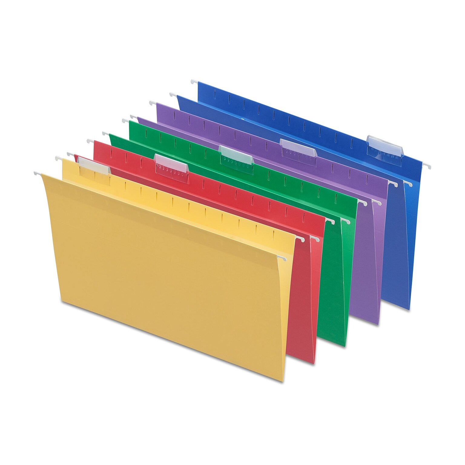 Staples Heavy Duty Hanging File Folders, 1/5-Cut Tab, Legal Size, Assorted Colors, 25/Box (345001)