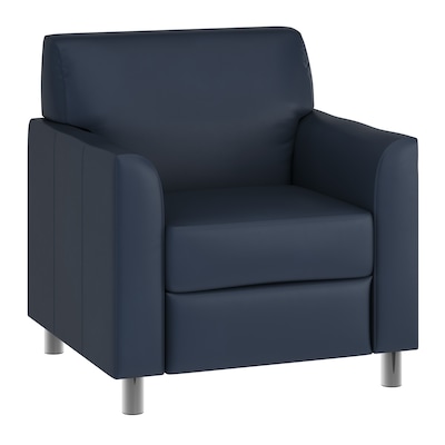 Flash Furniture Hercules Diplomat LeatherSoft Reception Chair, Navy/Chrome Legs (BT8271NVYCHR)