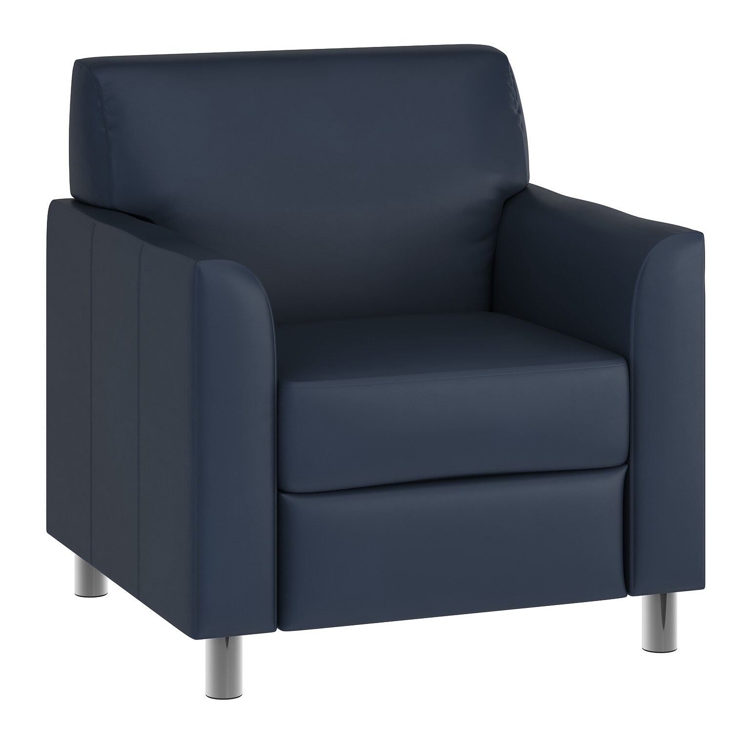 Flash Furniture Hercules Diplomat LeatherSoft Reception Chair, Navy/Chrome Legs (BT8271NVYCHR)