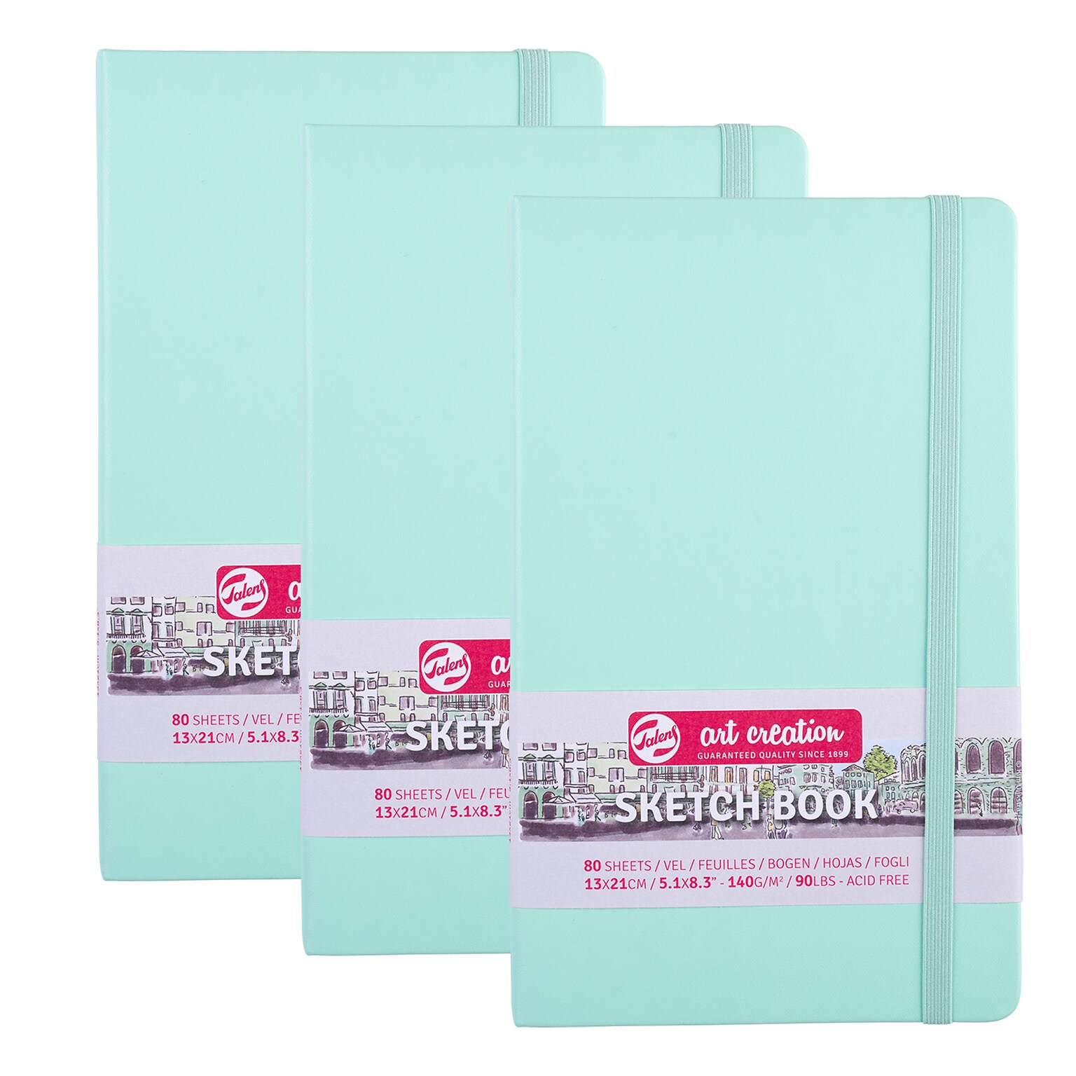 Talens Art Creation 5.1 x 8.3 Sketch Book, 80 Sheets/Book, 3/Bundle (TLN9314032M-3)