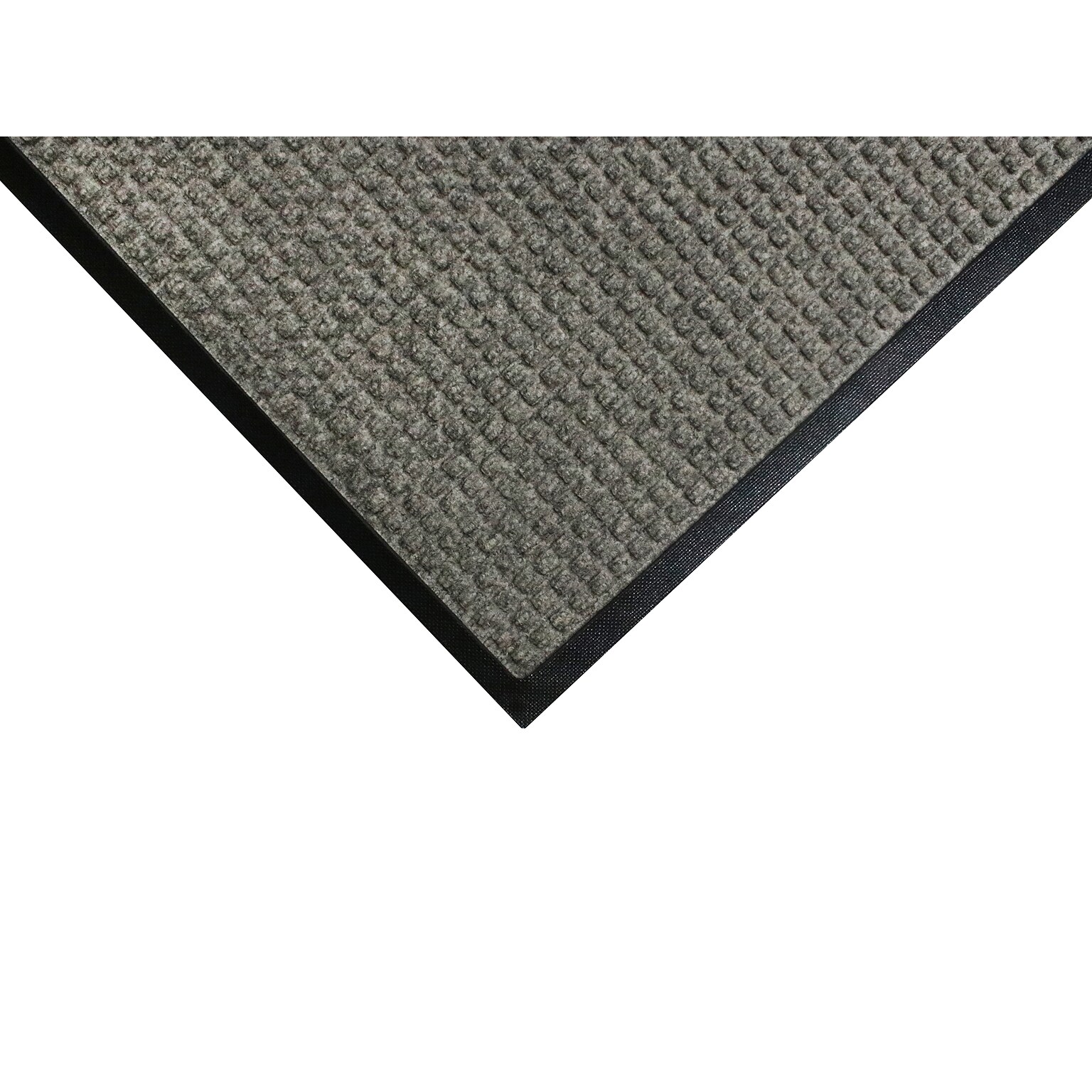 M + A Matting WaterHog Squares Classic Commercial Wiper/Scraper Entrance Floor Mat, 6 x 12, Medium Grey (20057612070)