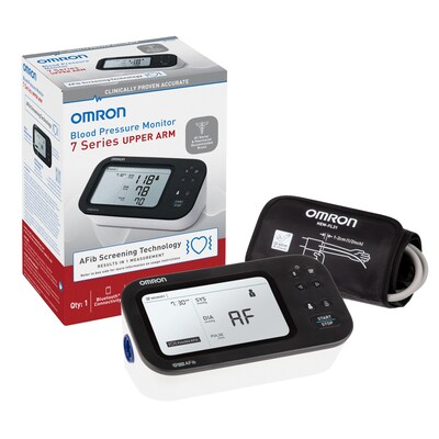 Omron 7 Series Bluetooth Upper Arm Blood Pressure Monitor, Black/White (BP7360)