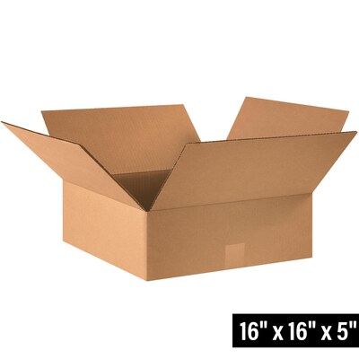16 x 16 x 5 Shipping Boxes, 32 ECT, Brown, 25/Bundle (16165)