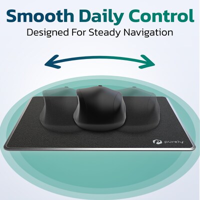 Purely MP93 PU Leather Mouse Pad with Anti-Slip Aluminum Alloy Base, Black (PCCMP93BK)