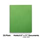 Staples Paper 2-Pocket Folders with Fasteners, Green, 25/Box (50773/27541-CC)