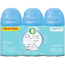 Air Wick Pure Freshmatic Ultra Air Freshener Spray Triple Refill, Fresh Linen Scent, 5.89 Oz., 3/Pac