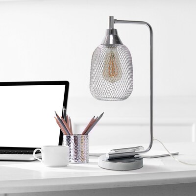 Lalia Home Industrial Mesh Desk Lamp, Chrome (LHD-2000-CH)