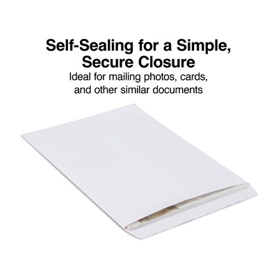 Staples Self Seal Catalog Envelopes, 12" x 15.5", White, 100/Box (609123/73142)