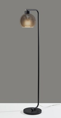 Adesso Atticus 59"H Black Floor Lamp with Round Shade (3898-01)