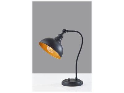 Adesso Wallace Incandescent Desk Lamp, 20", Matte Black (3754-01)